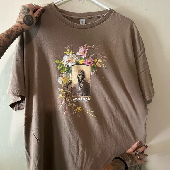 portrayal of guilt floral design t-shirt XL - Picture 1 of 4